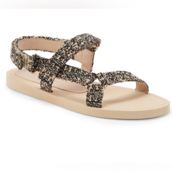 NEW Stuart Weitzman Golden Beige Vail Patterned Sport Sandal Size 7.5 - Picture 1 of 7